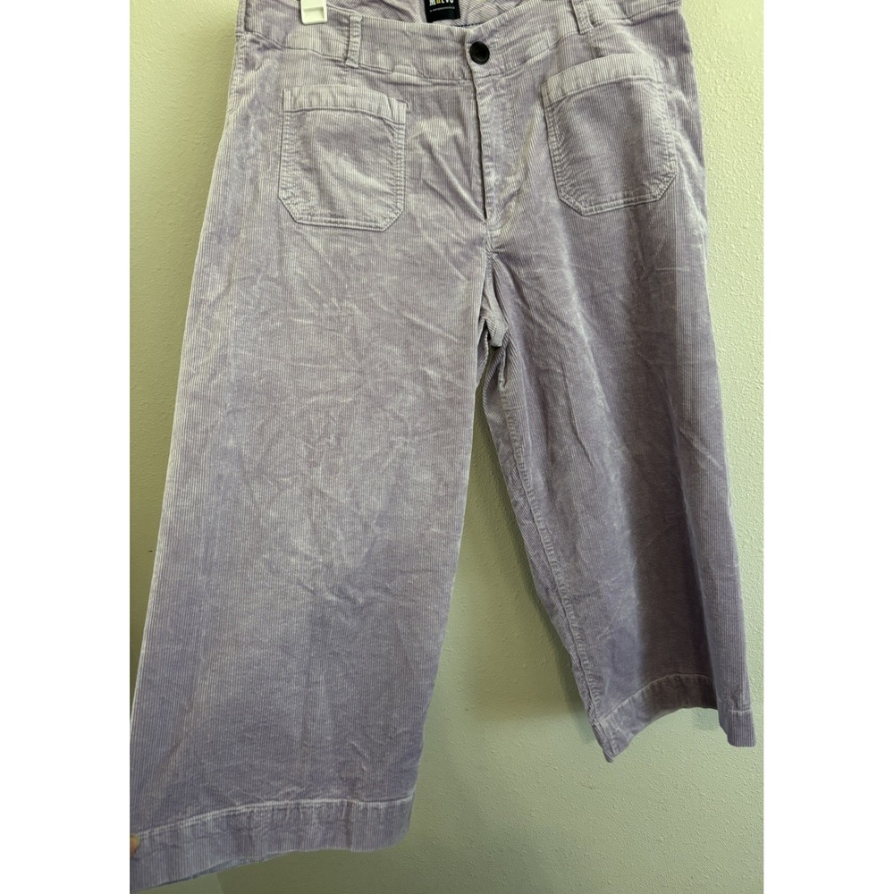 Maeve Anthropologie The Colette Corduroy Crop Wide Leg Pants Lavender 18W - Picture 2 of 11